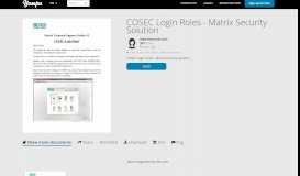 
							         COSEC Login Roles - Matrix Security Solution - Yumpu								  
							    