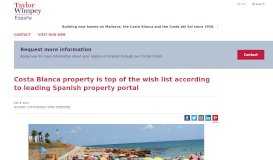 
							         Costa Blanca property is top of the wish list according to leading ...								  
							    