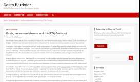 
							         Costs, unreasonableness and the RTA Protocol – Costs Barrister								  
							    