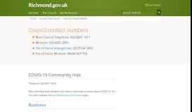 
							         Council contact numbers - London Borough of Richmond upon Thames								  
							    