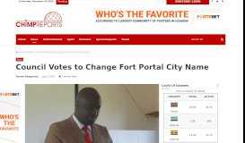 
							         Council Votes to Change Fort Portal City Name | ChimpReports								  
							    
