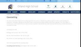 
							         Counseling - Orland High School								  
							    