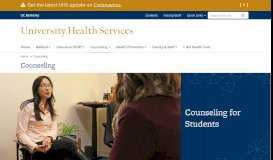 
							         Counseling | University Health Services								  
							    