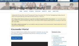 
							         Counselor Portal | BYU Independent Study								  
							    