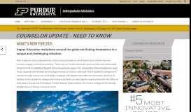 
							         Counselor Update - Need to Know ... - Purdue Admissions								  
							    