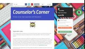 
							         Counselor's Corner | Smore Newsletters for Education								  
							    