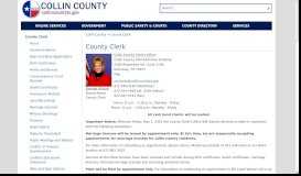 
							         County Clerk - Collin County								  
							    