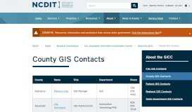 
							         County GIS Contacts | NC Information Technology								  
							    