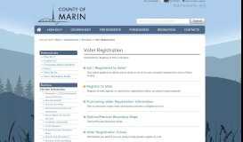 
							         County of Marin - Elections - Voter Registration								  
							    