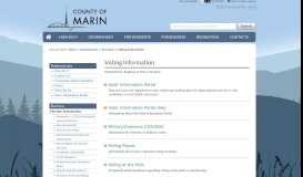 
							         County of Marin - Elections - Voting Information								  
							    