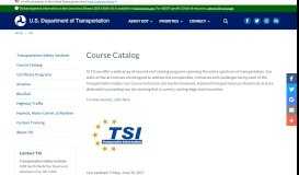 
							         Course Catalog | US Department of Transportation								  
							    