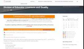 
							         Course: Division of Educator Licensure and Quality								  
							    
