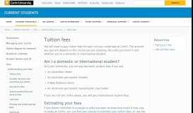 
							         Course fees - Current students | Curtin University, Perth, Australia								  
							    