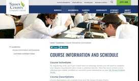 
							         Course Information and Schedule | Sussex County Community College								  
							    