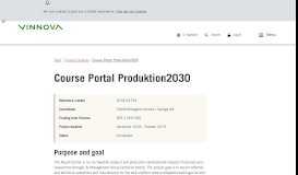 
							         Course Portal Produktion2030 | Vinnova								  
							    