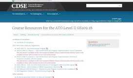 
							         Course Resources for the ATO Level II GS109.16 - CDSE								  
							    
