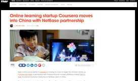 
							         Coursera Moves Into China With NetEase Partnership - TNW								  
							    