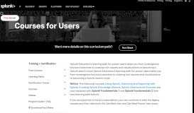 
							         Courses for Users - Splunk								  
							    