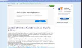
							         Courses offered at Nairobi Technical Training Institute - Kenyaplex.com								  
							    