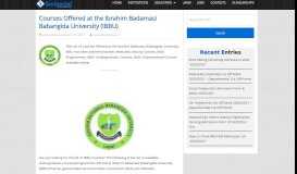 
							         Courses Offered at the Ibrahim Badamasi Babangida University (IBBU ...								  
							    