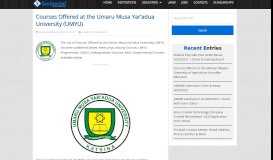 
							         Courses Offered at the Umaru Musa Yar'adua University (UMYU ...								  
							    