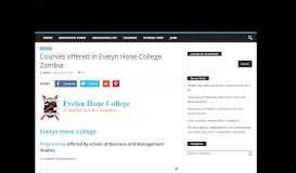 
							         Courses offered in Evelyn Hone College Zambia - Zambia Studies								  
							    