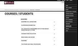 
							         Courses / students — Birkbeck, University of London								  
							    