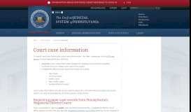 
							         Court case information - Unified Judicial System of Pennsylvania								  
							    