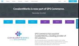 
							         CovalentWorks is now part of SPS Commerce | 2018 Acquisition								  
							    