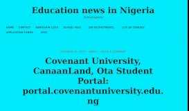 
							         Covenant University, CanaanLand, Ota Student Portal: portal ...								  
							    