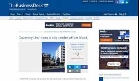 
							         Coventry Uni takes a city centre office block | TheBusinessDesk.com								  
							    