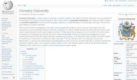 
							         Coventry University - Wikipedia								  
							    