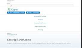 
							         Coverage and Claims | Cigna								  
							    