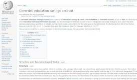 
							         Coverdell Education Savings Account - Wikipedia								  
							    