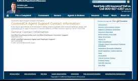 
							         CoveredCA Agent Support Contact Information								  
							    
