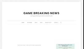 
							         Coverity customer portal – Tag – Game Breaking News								  
							    