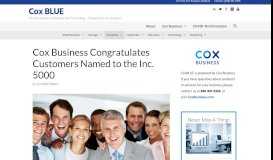 
							         Cox Business Congratulates Customers Named to the Inc. 5000 - Cox ...								  
							    