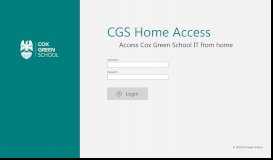 
							         Cox Green School - Home Access - Login								  
							    