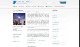 
							         CP Locations | New York, NY - Counsel Press								  
							    