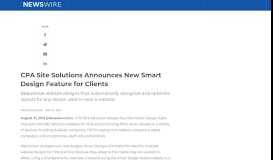 
							         CPA Site Solutions Announces New Smart Design Feature for Clients ...								  
							    