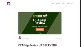 
							         CPAGrip Review: SECRETS YOU MUST KNOW BEFORE ...								  
							    