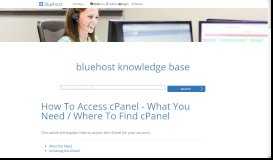
							         cPanel Access - Bluehost - Bluehost cPanel account.								  
							    