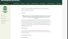 
							         CPR Training Information and Registration | Risk Management and ...								  
							    