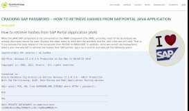 
							         Cracking SAP password - How to retrieve hashes from SAP Portal ...								  
							    