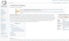 
							         CraftWorks Holdings - Wikipedia								  
							    