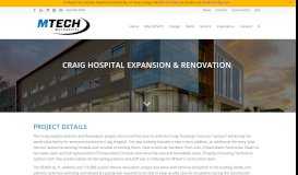 
							         Craig Hospital Expansion & Renovation - MTech Mechanical								  
							    