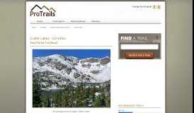 
							         Crater Lakes, East Portal Trailhead, Indian Peaks ... - ProTrails								  
							    