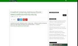 
							         Crawford University Admission Portal | www.crawforduniversity.edu.ng ...								  
							    