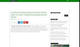 
							         Crawford University Result Checker Portal | How To Check Crawford ...								  
							    