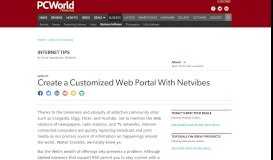 
							         Create a Customized Web Portal With Netvibes | PCWorld								  
							    
